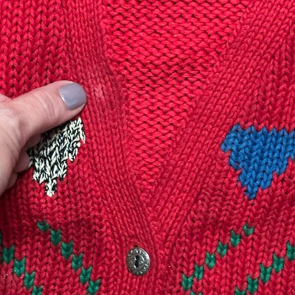 Vtg 90s Counterparts Sweater Vest Red Colorful Geometric Supermarket Sweep - Picture 6 of 8